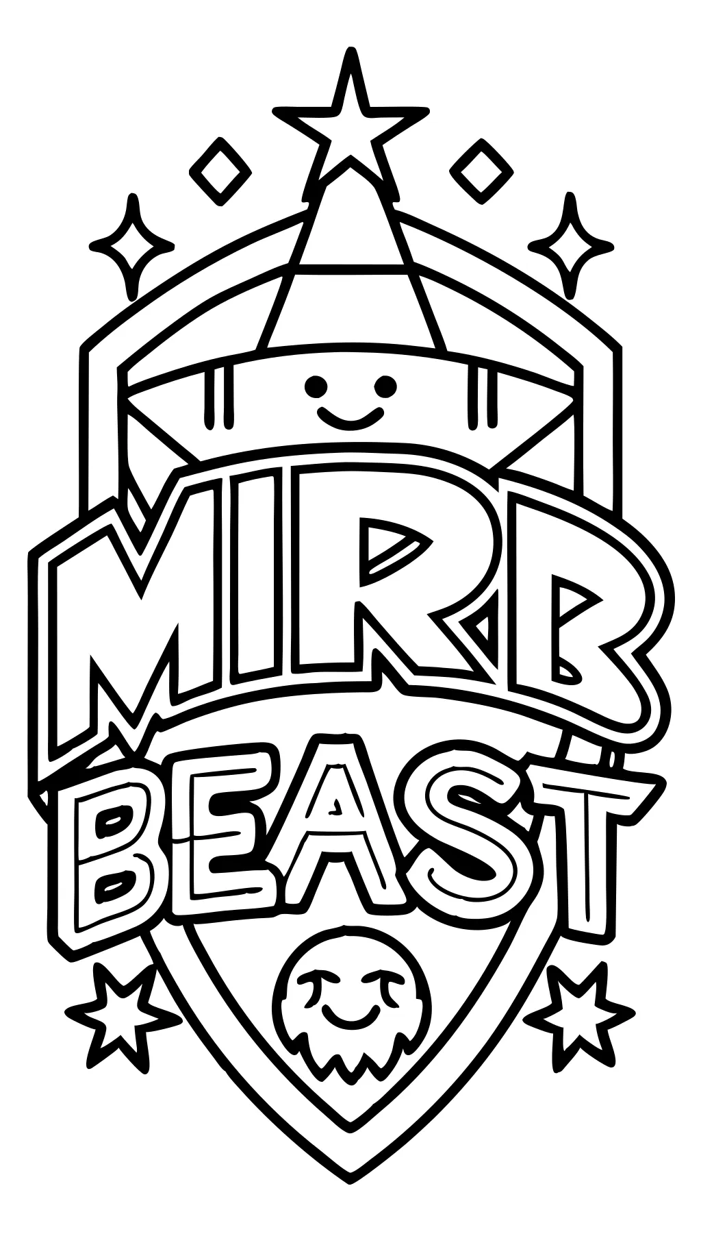 Página para colorear del logotipo de Mr Beast